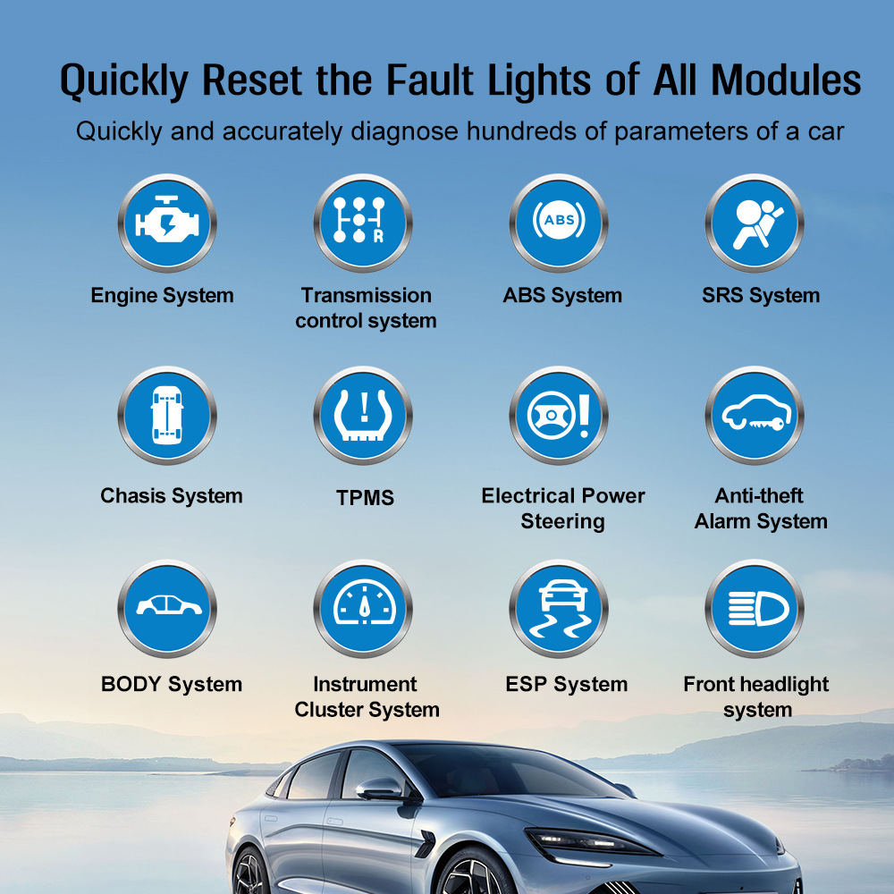 Power Tools English - Yepyeni Çok Fonksiyonlu OBD Araç Tarayıcı